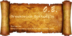 Oreskovics Bottyán névjegykártya